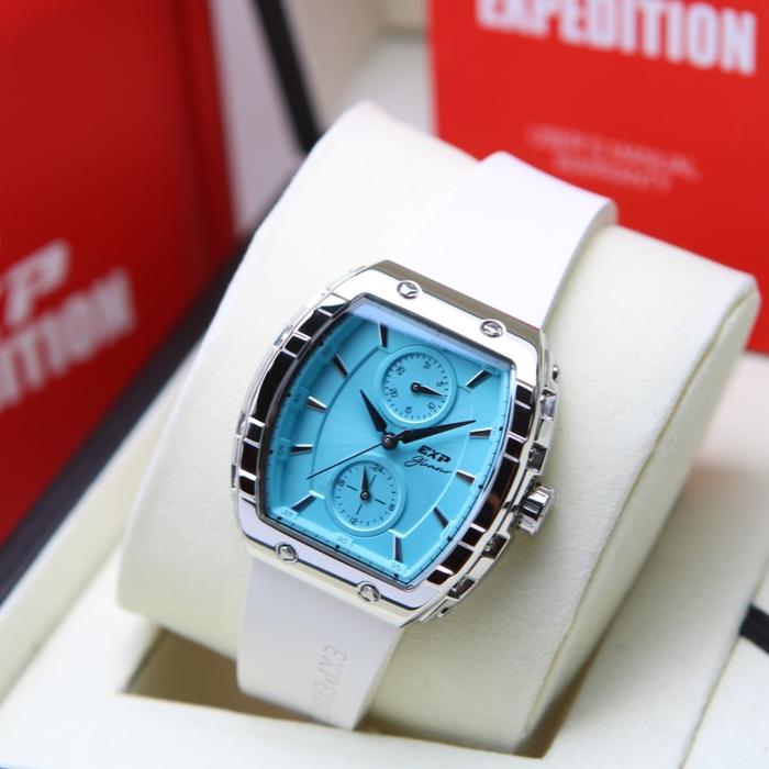 JAM TANGAN WANITA EXPEDITION E 6782 E6782 SILVER WHITE BLUE ORIGINAL