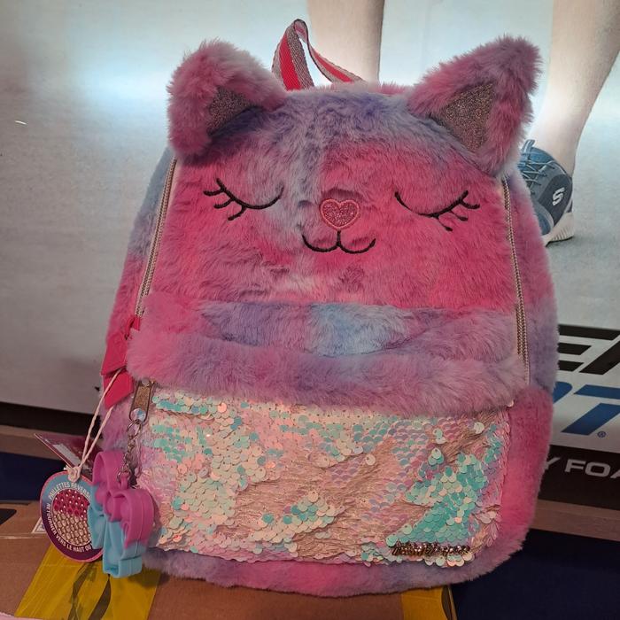 Tas ransel Skechers original fluffy pink purple mini Twinkle Toes