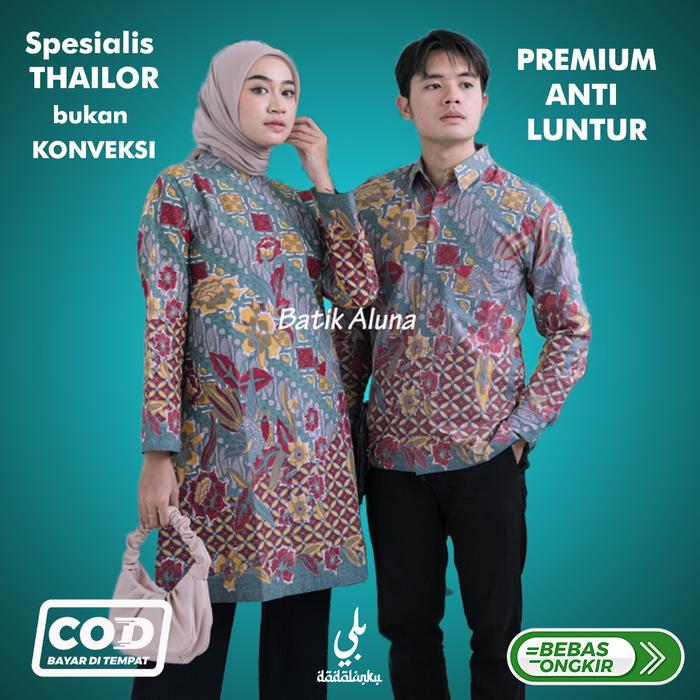 Batik Keris Couple Sarimbit Aluna Baju Couple Pasangan Keluarga Modern