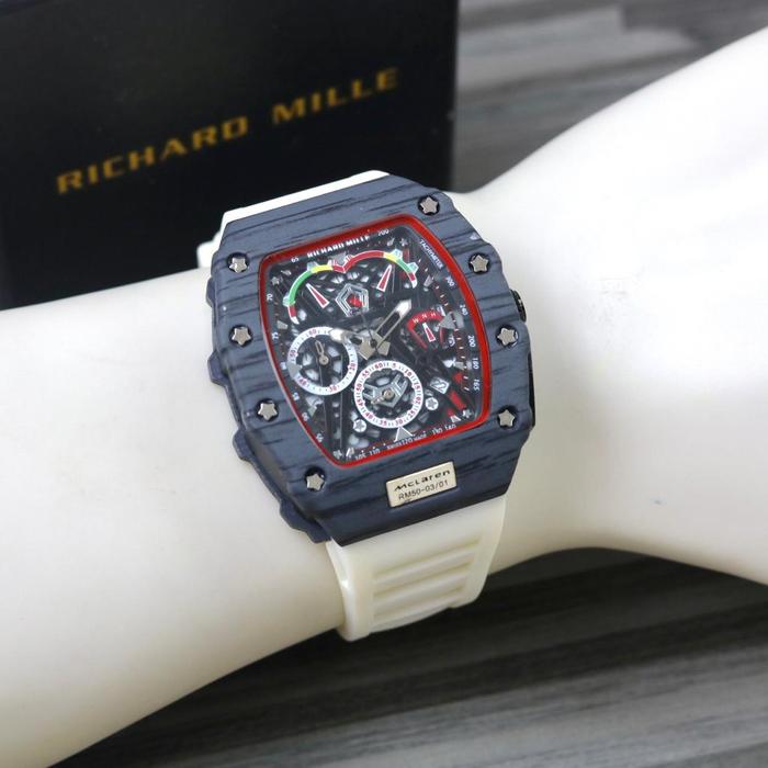 Jam Tangan Pria RM MCR Crono Aktif Tali Rubber Warna Pilihan - RM04