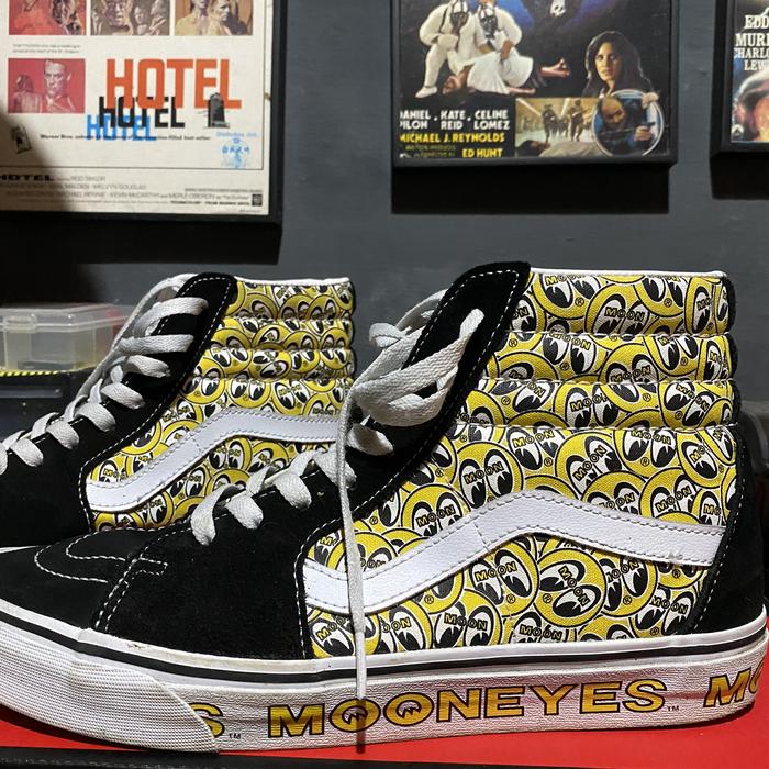Original Vans Sk8 Hi X Mooneyes Black Yellow Size 44 10 High Ori