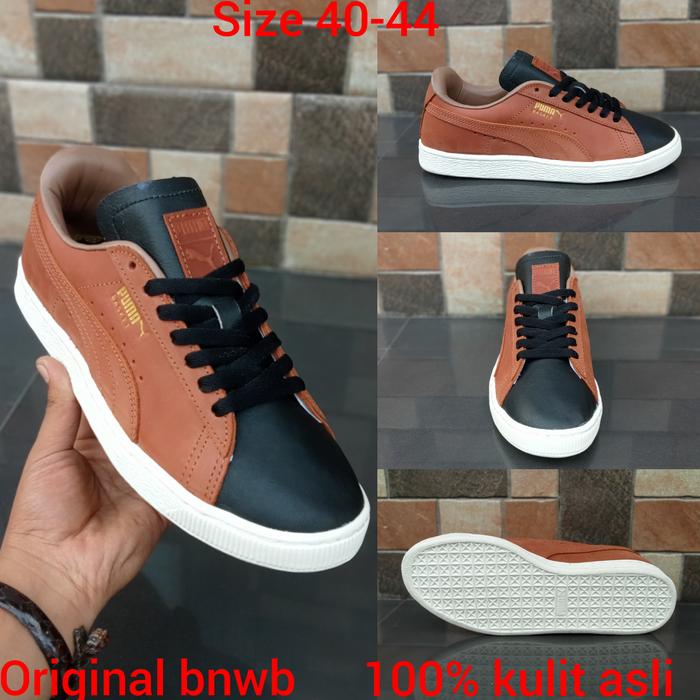 sepatu pria puma basket sneakers original kulit asli