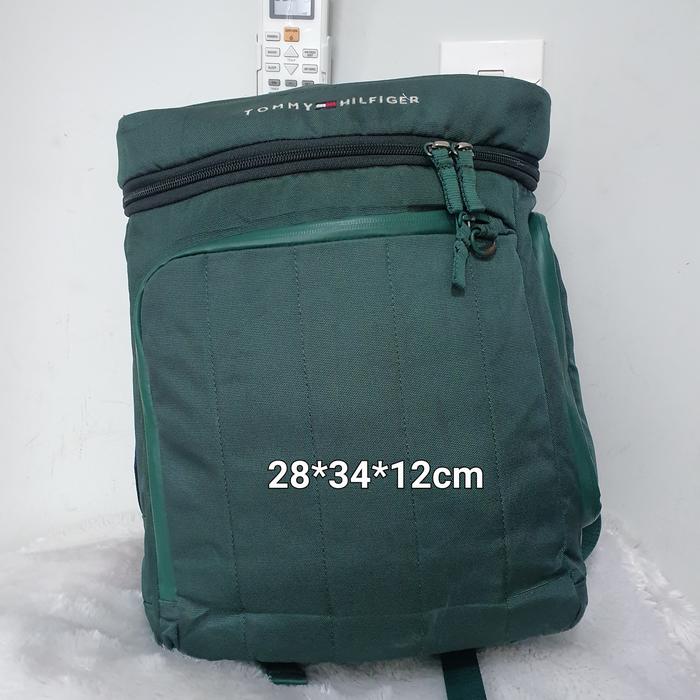 Ransel Tabung Tommy Hilfiger List garis Hijau