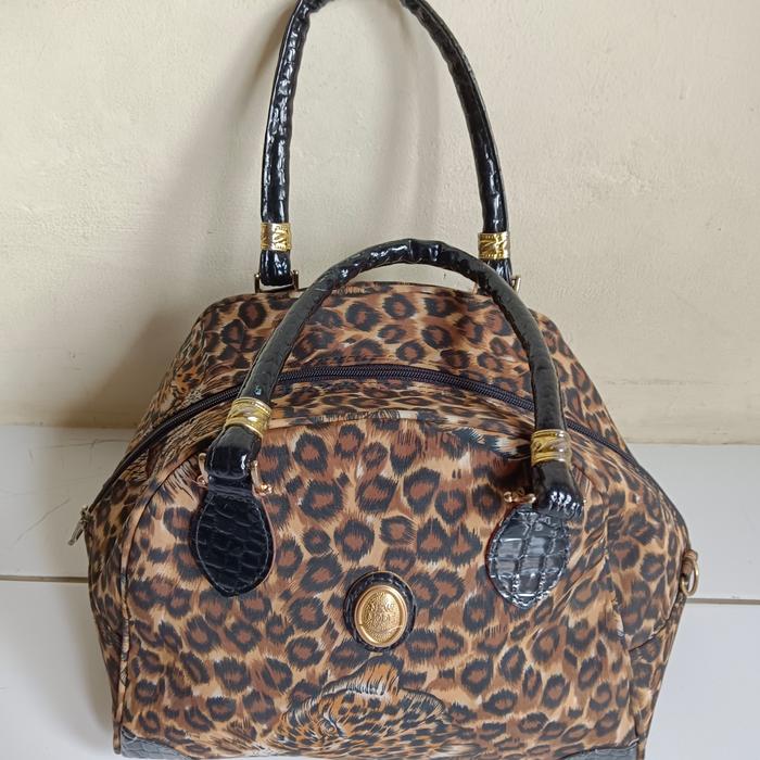 tas motif leopard - tas import wanita - tas tenteng wanita preloved