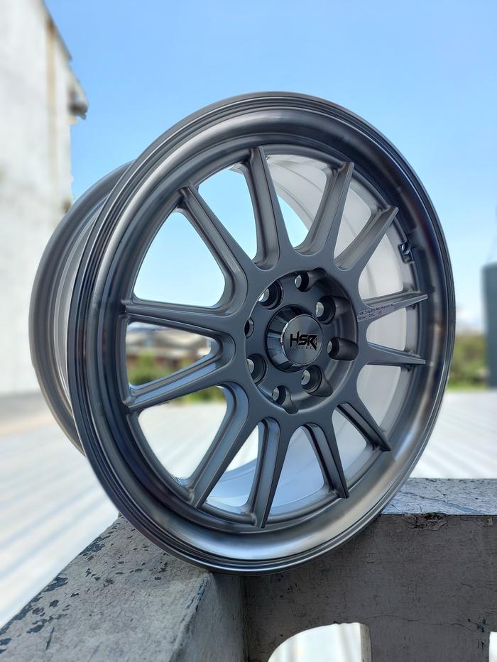 HSR Velg Mobil Ring 16 Lebar 7 Inch PCD 4x100 4x114,3 Desain Sporty untuk Honda Brio Jazz Yaris Niss