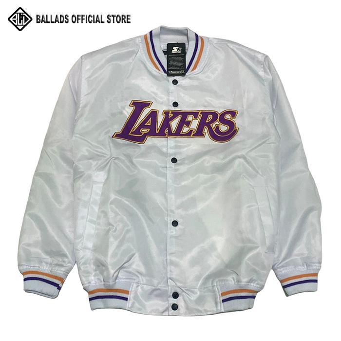 Jaket Varsity Jaket Bisbol Baseball Lakers Pria Wanita Distro Original