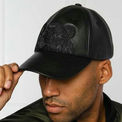 Kenzo Tiger Kampus Baseball Cap Black Leather