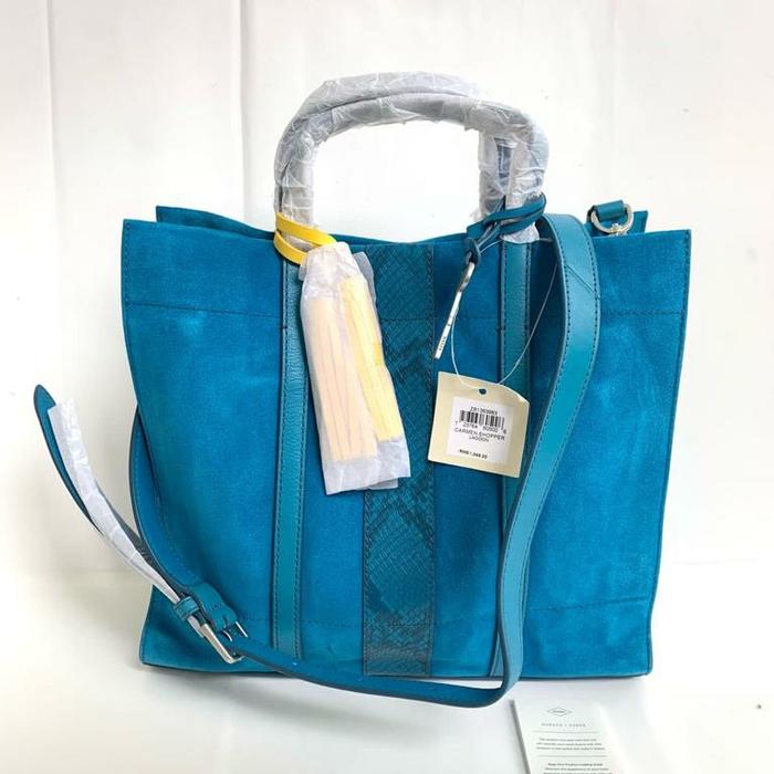 tasFOSSIL CARMEN SHOPPER TOTE BLUE LAGOON