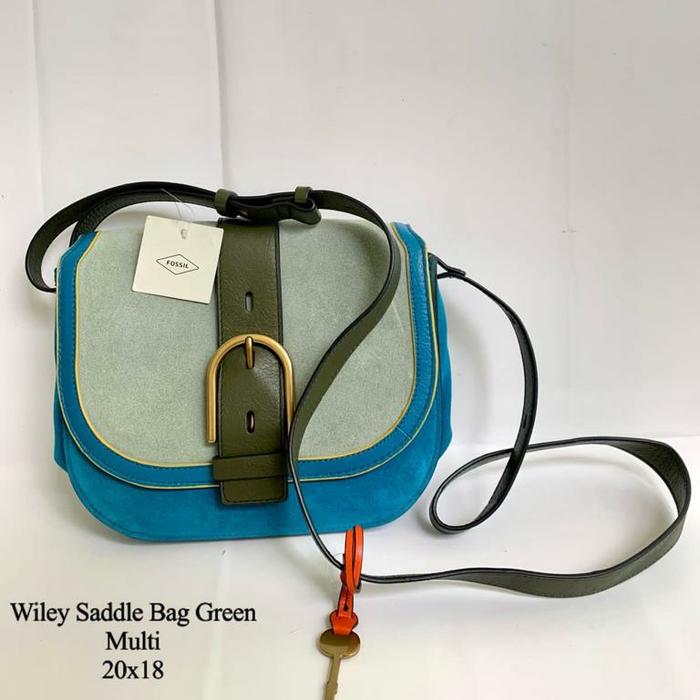 tasFOSSIL Wiley Saddle Bag Green Multi crossbody bag