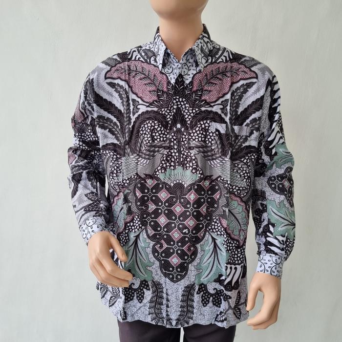 Kemeja batik sogan biru langit katun pria