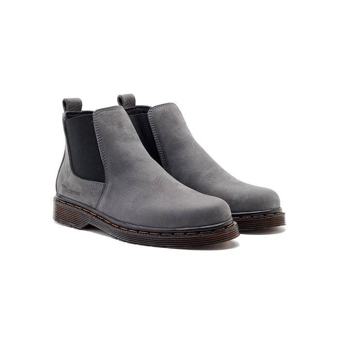 Mancow Chelsea Boots High Grey Sepatu Formal Kulit Asli Pria Wanita