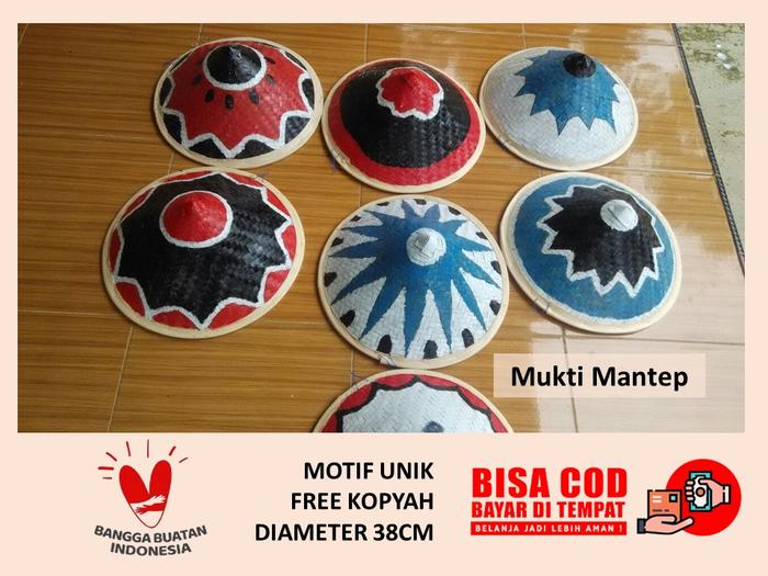 Caping Petani Motif Unik / Topi Caping Petani / Caping Lukis Grosir