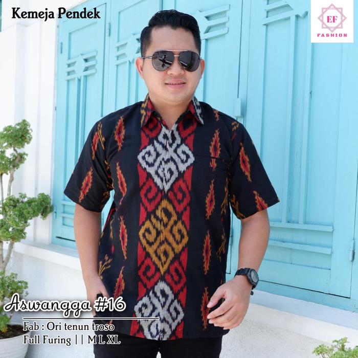 NEW ASWANGGA KEMEJA BATIK PRIA LENGAN PENDEK KONDANGAN PESTA KANTOR