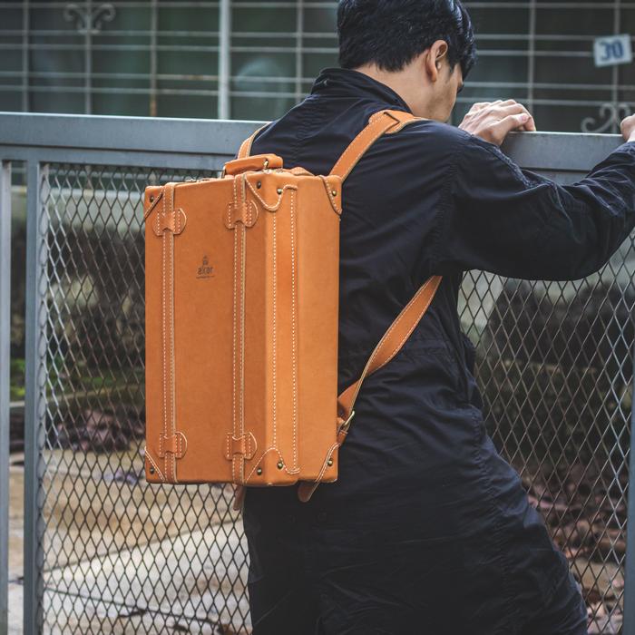 Kunthara Leather Luggage Backpack by Akar NFYR
