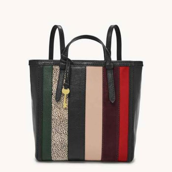 tasFossil camilla small backpack black patchwork