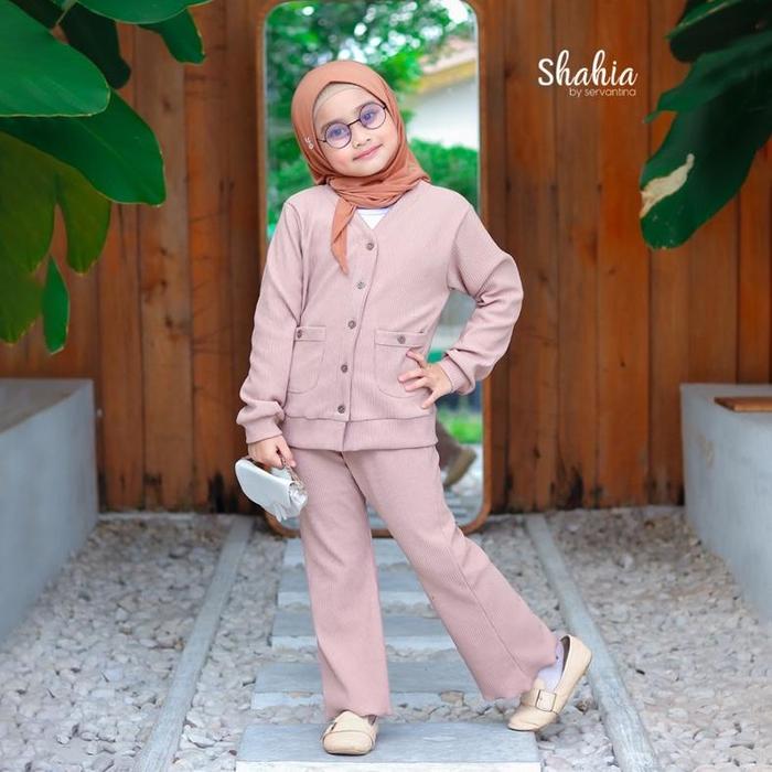 Shahia Servantina - Brenda Cardigan Setelan Celana Anak