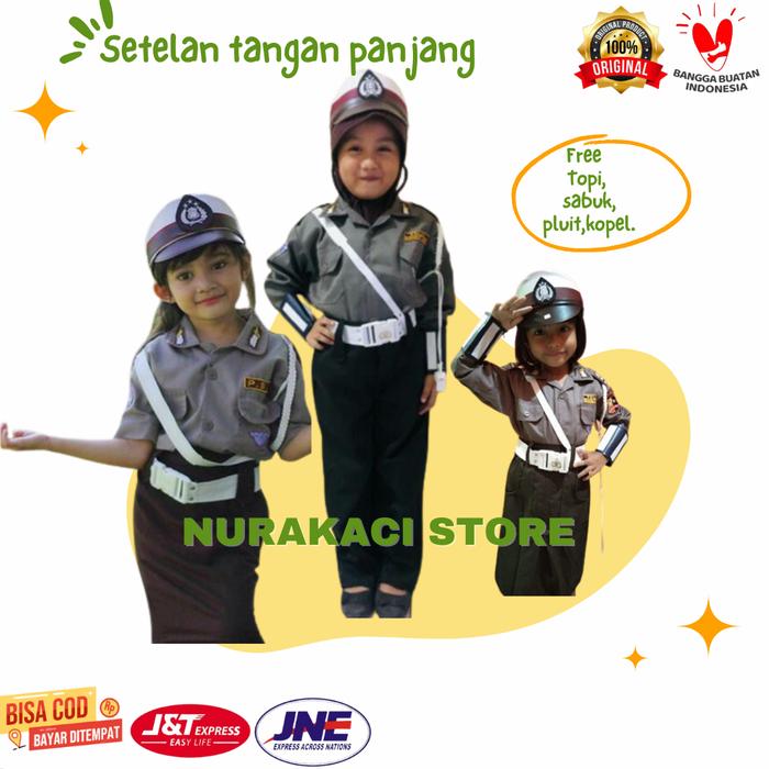 Baju polisi anak/polwan/pocil/baju anak pocil tk