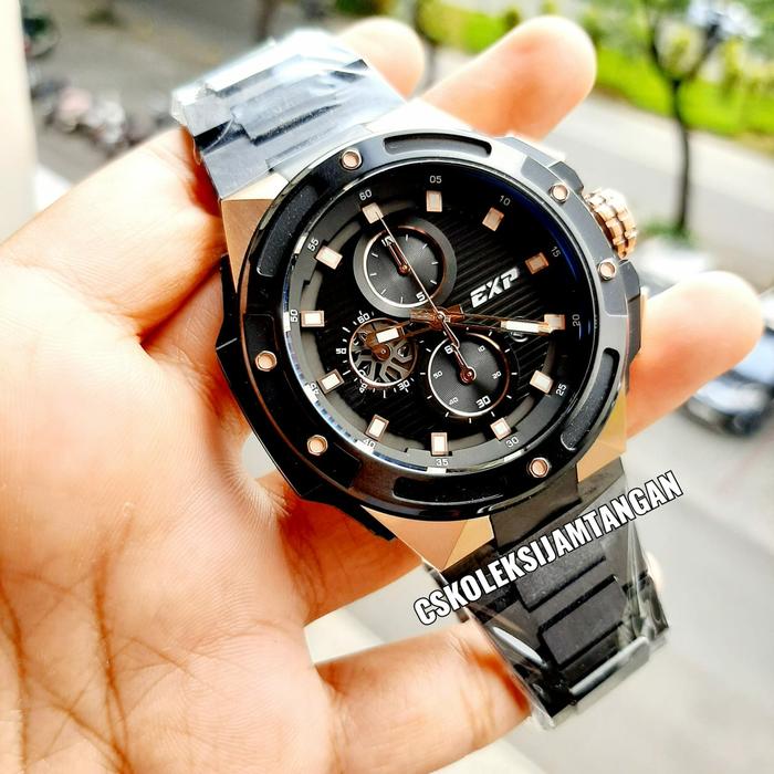 JAM TANGAN PRIA EXPEDITION E 6818 E6818 BLACK ROSEGOLD ORIGINAL