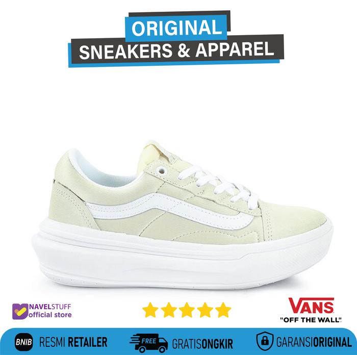 VANS Old Skool Platform Overt ComfyCush Sand/White Original Resmi BNIB