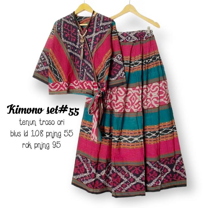 Bestseller kimono set batik wanitaa terbaru ori tenun troso etnik new