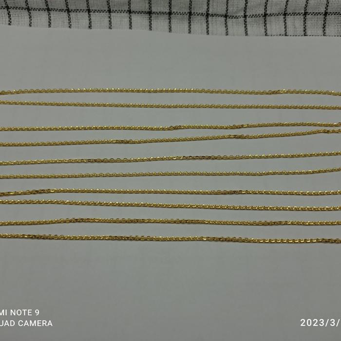 kalung perak murni sepuh emas 24