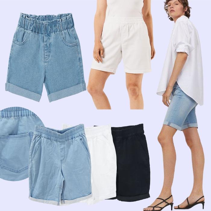 ANKO06 PULLON DENIM BERMUDA