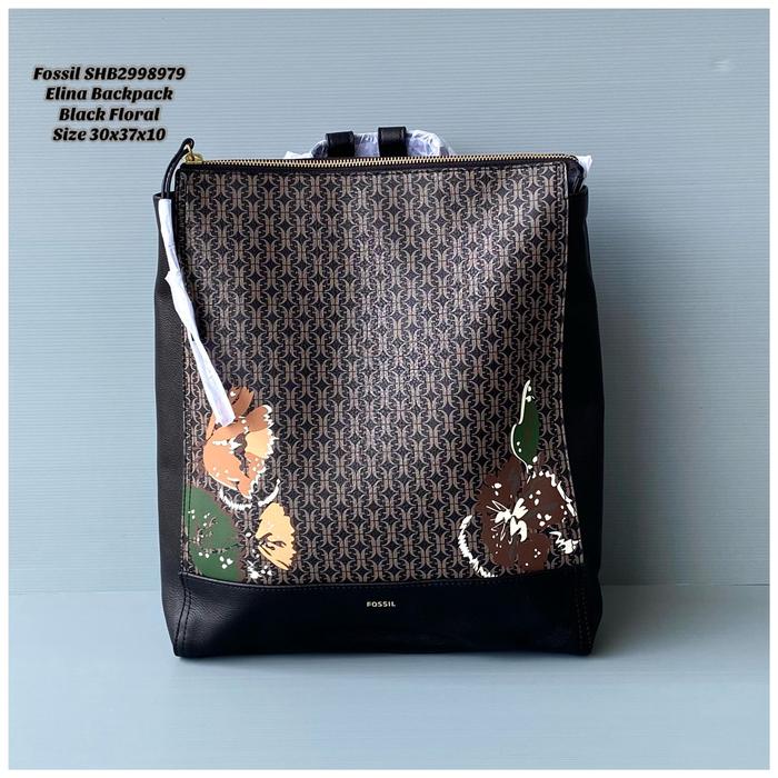 tasFOSSIL Elina backpack black floral