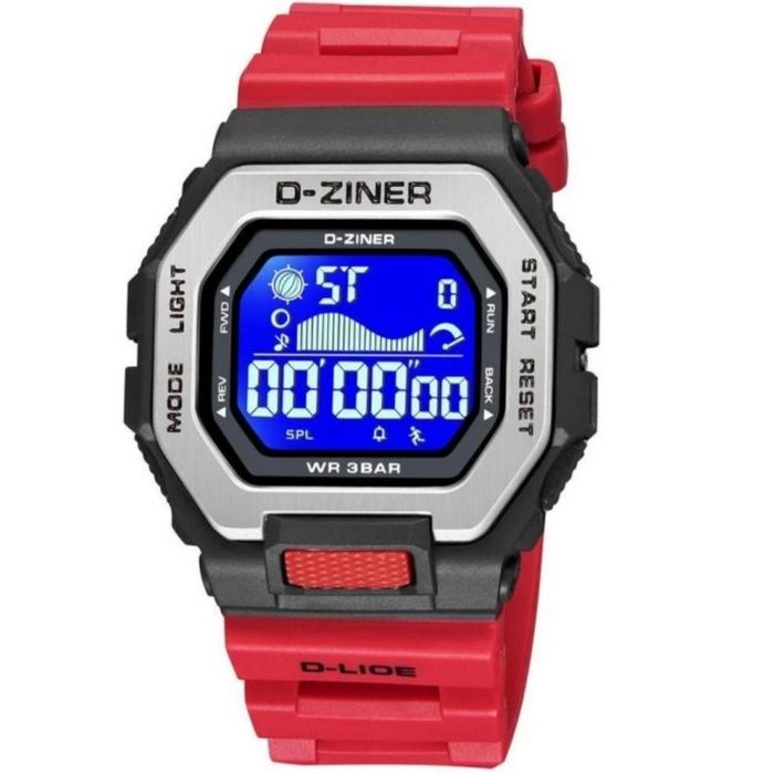 Jam Tangan Pria Dziner 8318 Original Digital Merah