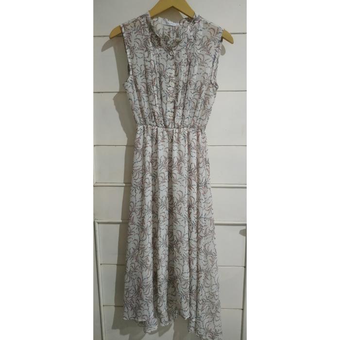 Long dress Korea white flower vintage Jeikei u can see