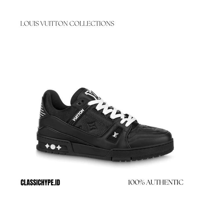 LV TRAINER BLACK LEATHER MONOGRAM 100% AUTHENTIC