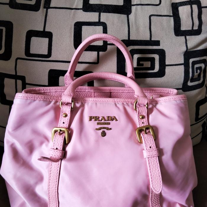 Tas Prada Nylon Pink Tote Preloved Bag