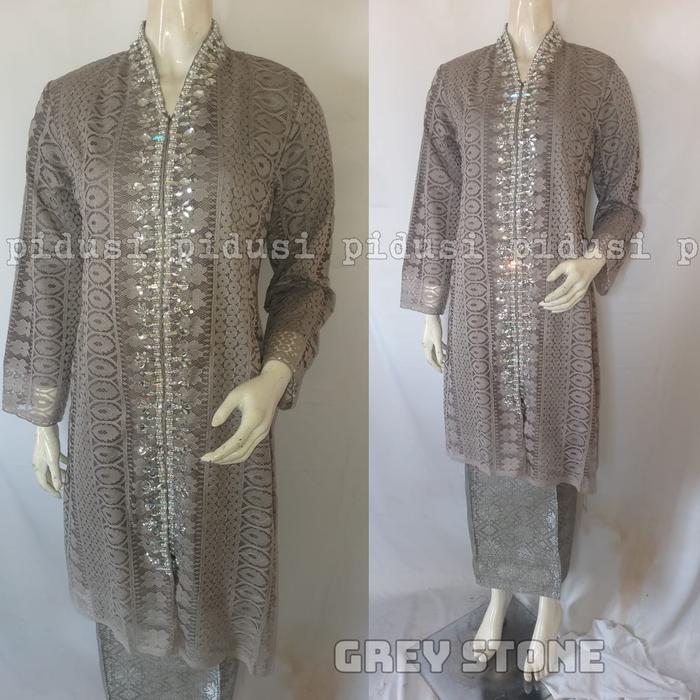 Promo set kebaya brokat payet kristal / kebaya brokat tunik /kebaya br