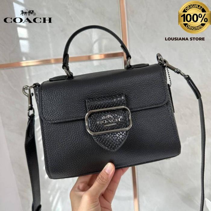 Tas Wanita Coach Morgan Top Handle Satchel Full Black