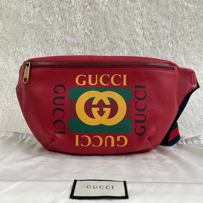 Gucci GG Logo Red Waistbag Authentic Original 100%