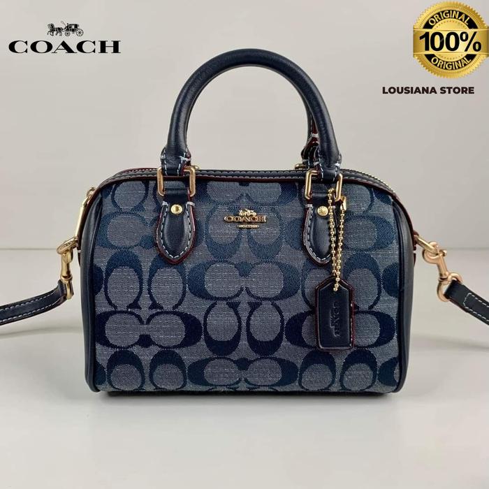 Tas Wanita Coach Mini Rowan Crossbody In Signature Chambray
