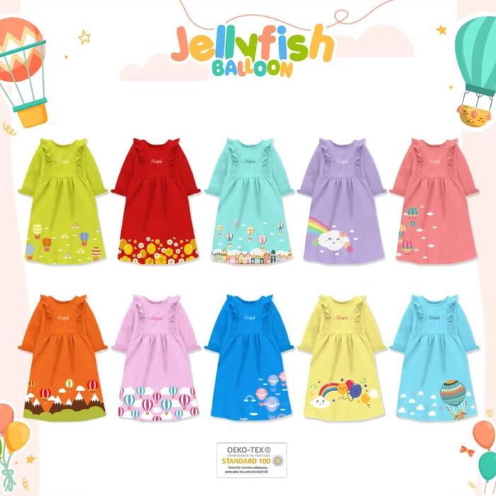 GAMIS ANAK FLOWER PRINCESS BY JELLYFISH/LONGDRESS JELLYFISH 2-10THN