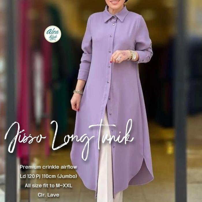 Jisso Long Tunik jumbo bhn crinkle airflow premium ld 120 pj 115