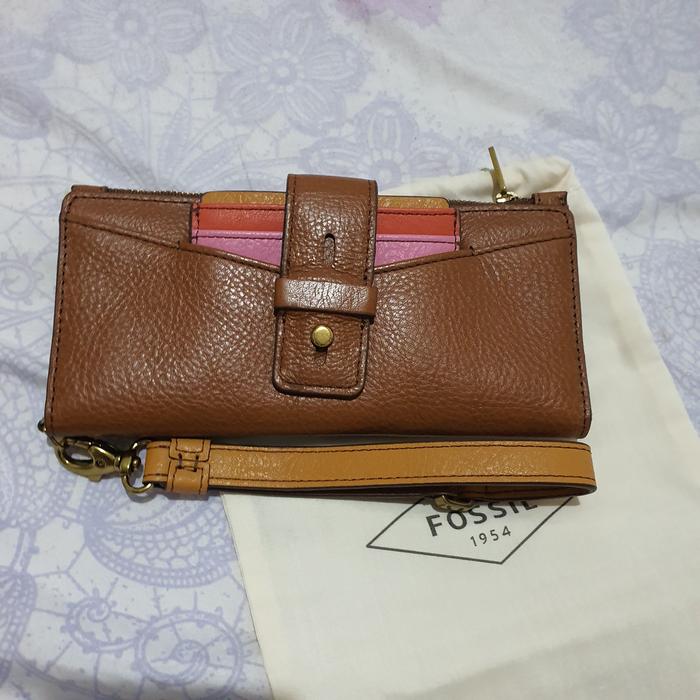 Dompet lipat panjang kulit Fossil