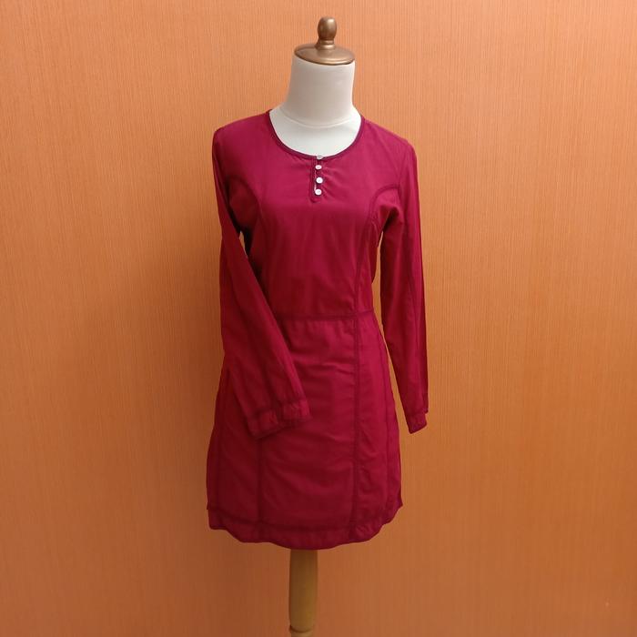 atasan wanita tunik merah maroon LE COUTURE cewek M lengan panjang