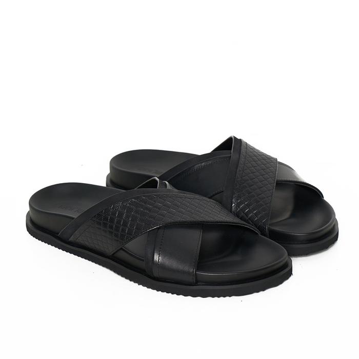 Gino Mariani Sandal Pria Carlos Original Leather Black