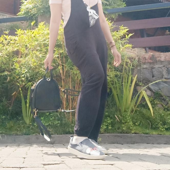 thrift/preloved jumpsuit kaos hitam