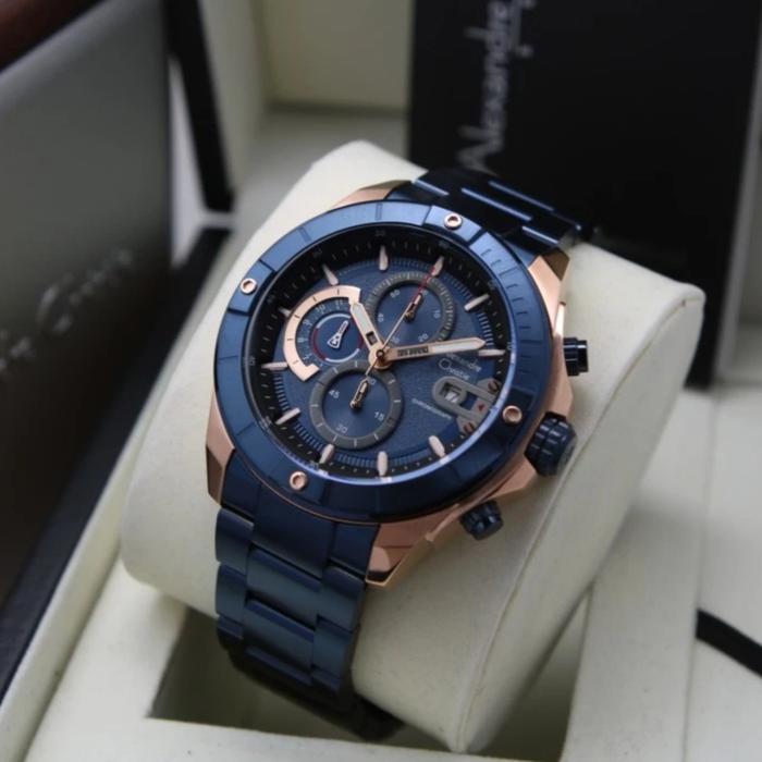 ALEXANDRE CHRISTIE AC 6631 ROSEGOLD BLUE AC6631 PRIA ORIGINAL