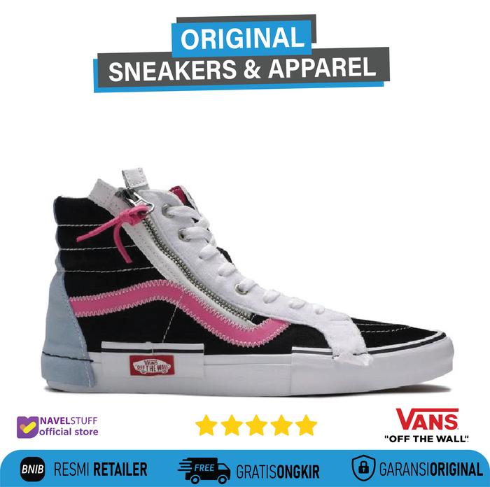 Vans CAP Sk8 High Cut and Paste Black - Azela Pink