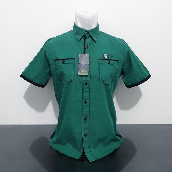 Baju Kemeja LGS Green - Size S & M - Lebar Dada 50 & 52 cm - Ori Baru