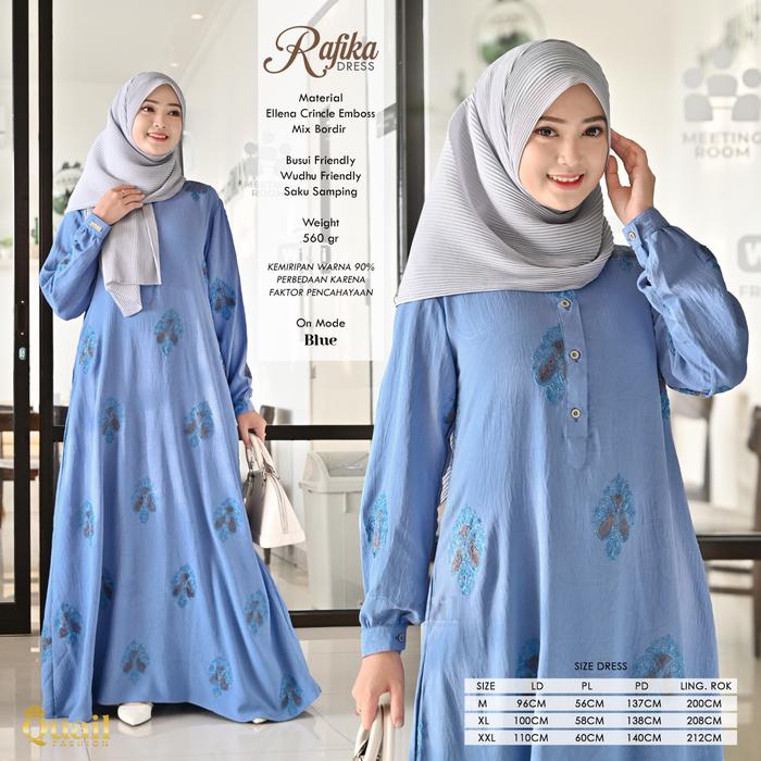 RAFIKA DRESS Gamis Crincle Busui & Wudhu Friendly by Quail Hijab