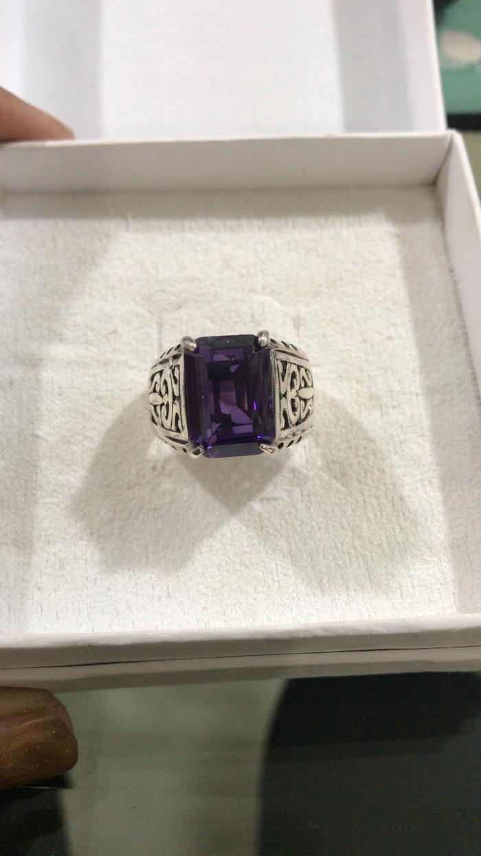 Cincin perak pria permata octogen