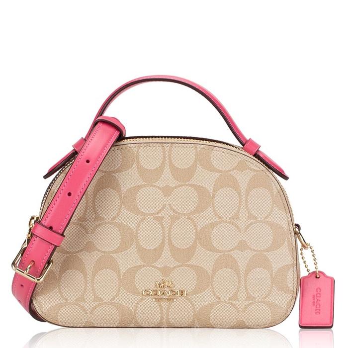 Coach Serena Satchel IM/Light Khaki/Confetti Pink 1591