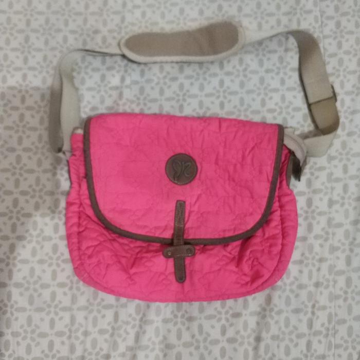 Tas sling threerey pink preloved