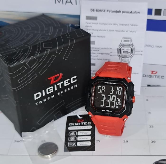 Jam tangan Digitec Dg 8085 tali karet Touchscreen original pria