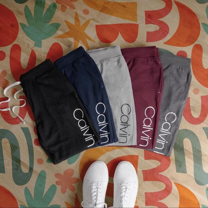 Celana Calvin Klein Logo Lounge French Terry Jogger